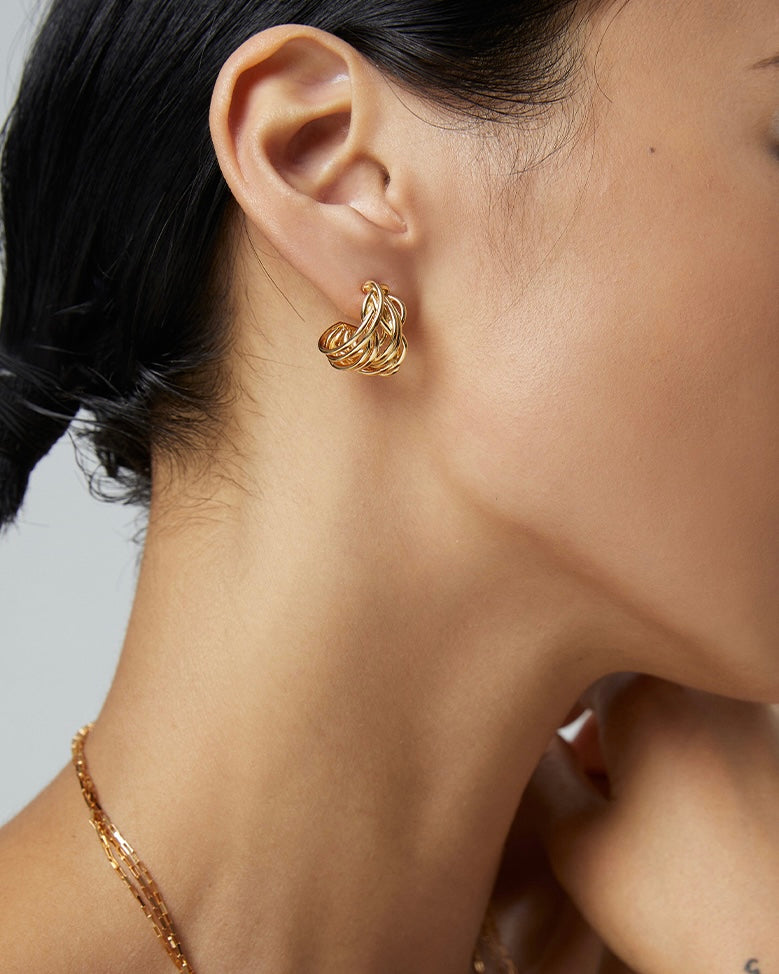 Strand Earrings Silver/Gold