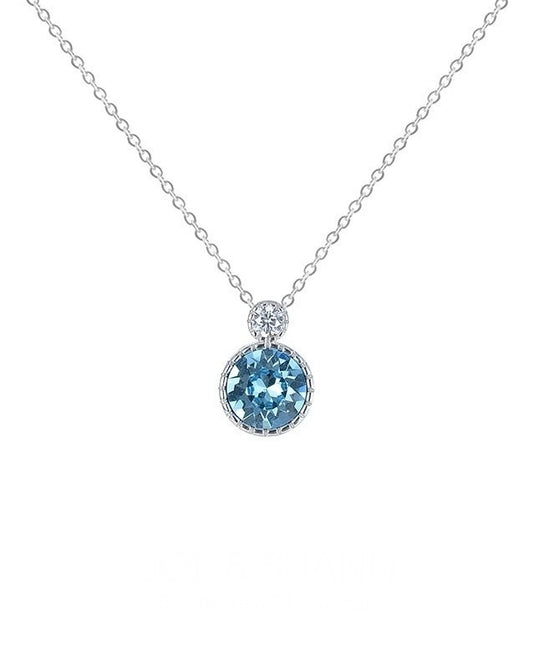 Blue Topaz Mellow Sparkle Silver Necklace