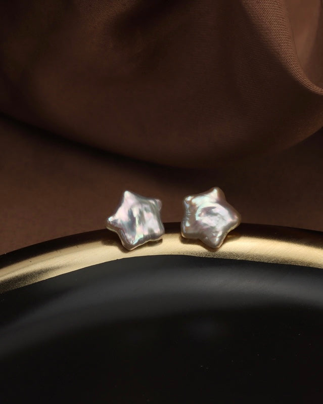 Baroque Star Pearl Earrings