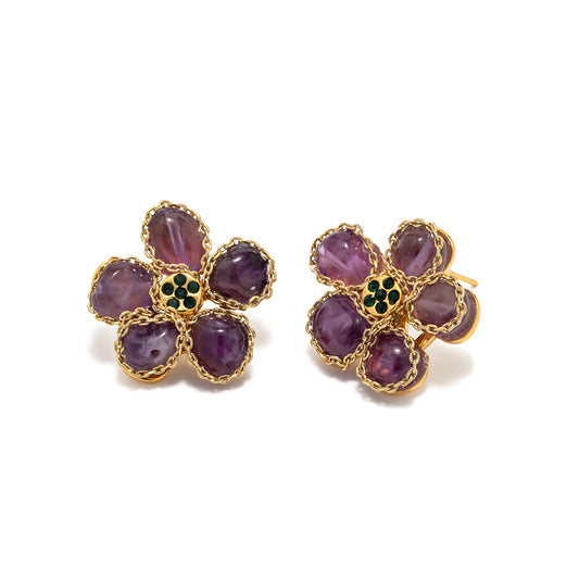 Grape Floral Earrings