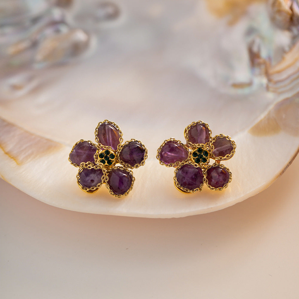 Grape Floral Earrings