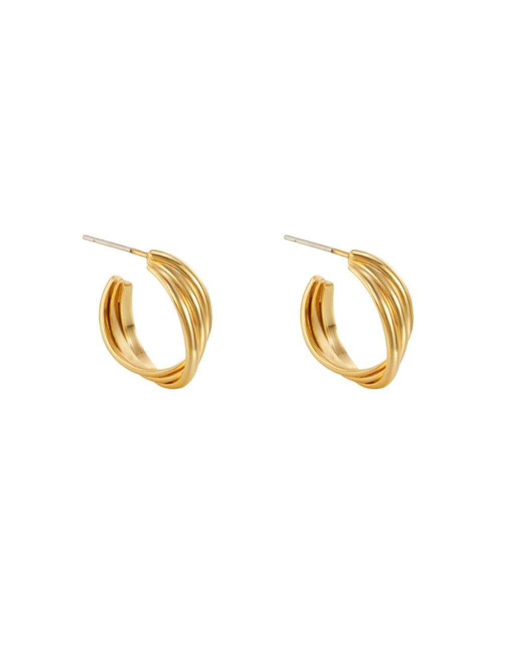 gold hoop earrings C&L jewellery 