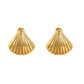 Gold Clamshell Earrings C&L Jewellery canljewellery