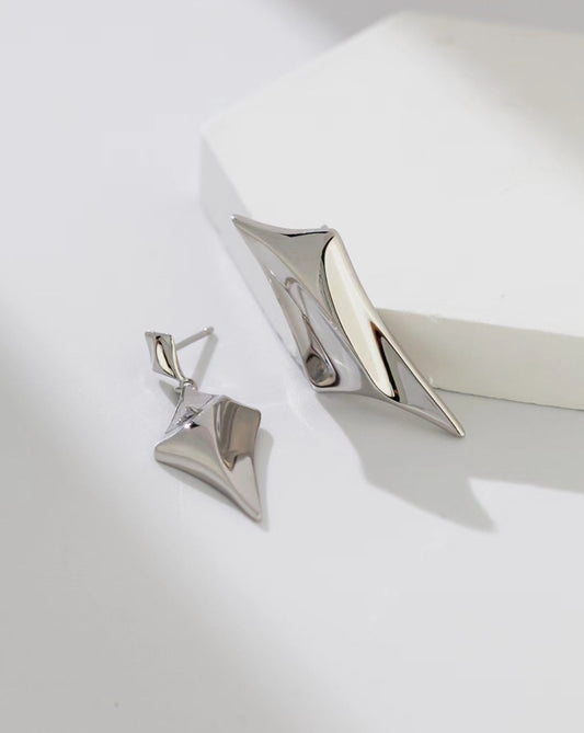 Silver Shard Mismatched Earrings