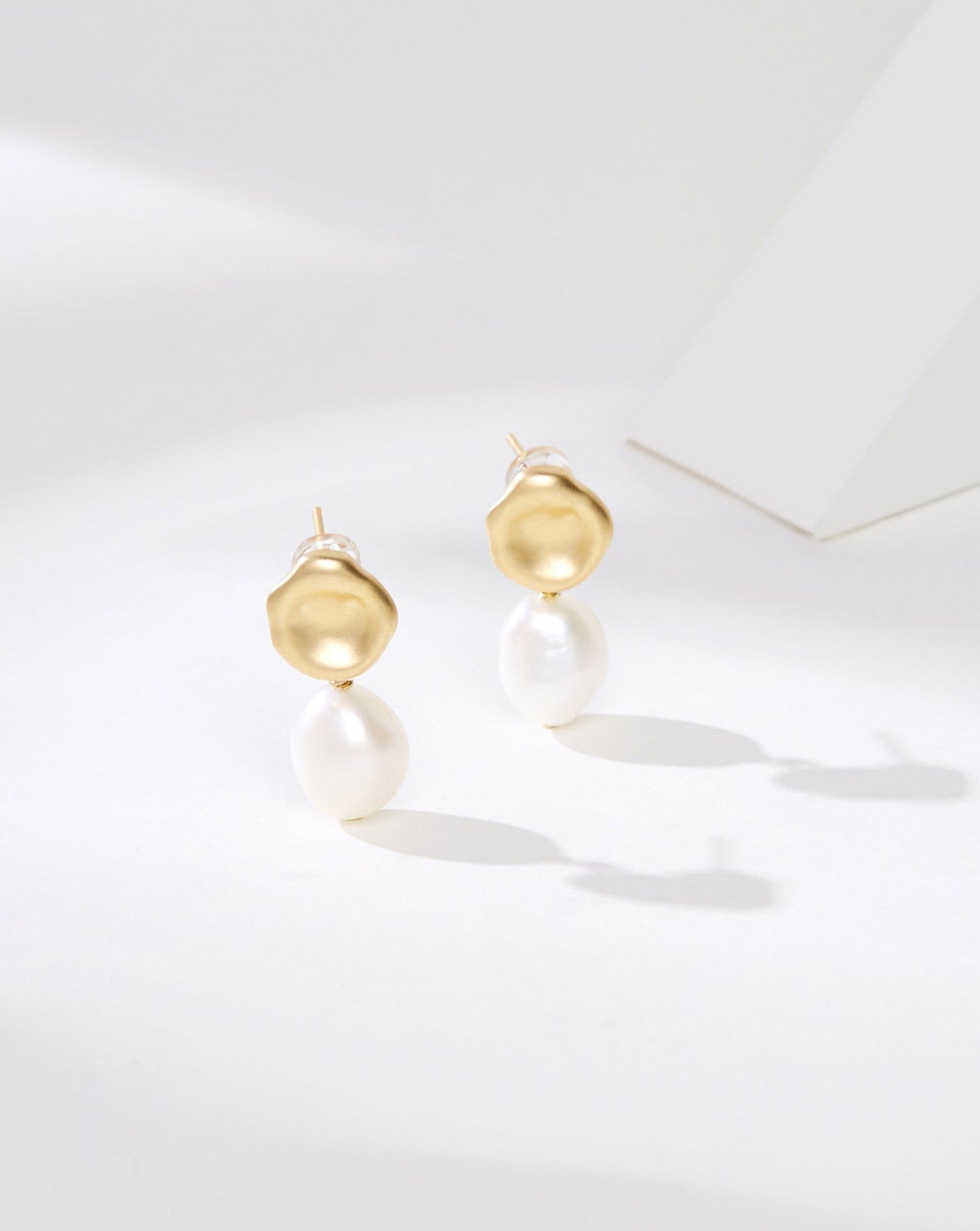 Timeless Gold Natural Pearl Drop Earrings