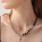 Cracked Ice Pattern Glass Bead Chain Necklace Unisex