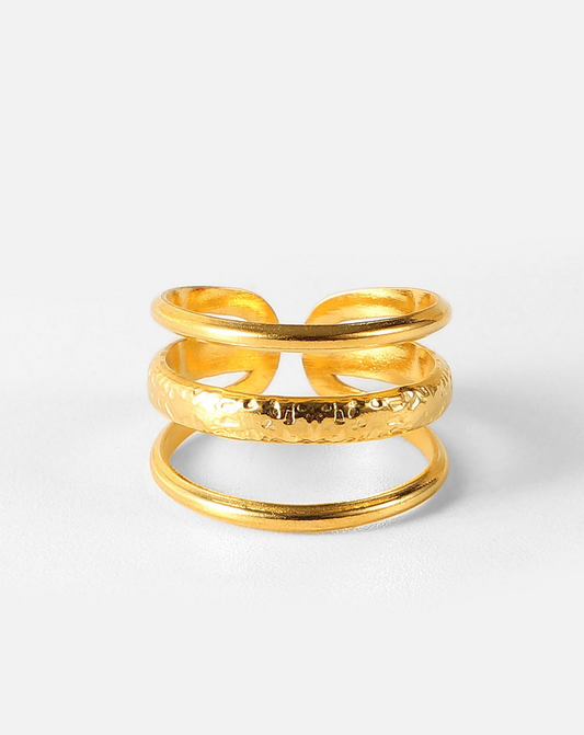 The Sand Trio Gold Ring