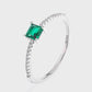 green zircon ring, silver band ring, C&L Jewellery
