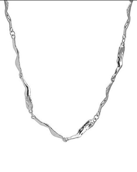 stainless steel choker necklace, fluid metal cool design
