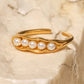 Pearls Pod 18k Gold Plated Ring