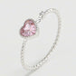 Pink Heart Premium Zircon Silver Ring