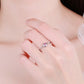 Pink Heart Premium Zircon Silver Ring