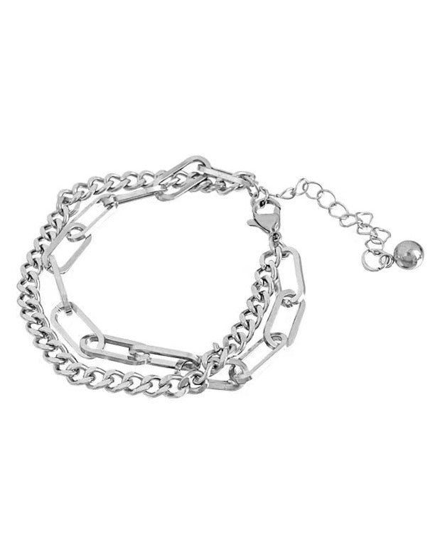 Everyday Double Layered Chain Bracelet Unisex