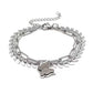 Butterfly Charm Layered Chain Bracelet Unisex