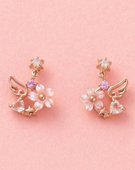 Cherry Blossom  Rose Gold Earrings