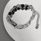 Cracked Ice Pattern Glass Beads Bracelet Unisex
