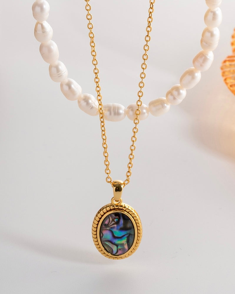 Vintage Abalone Pearl Necklace