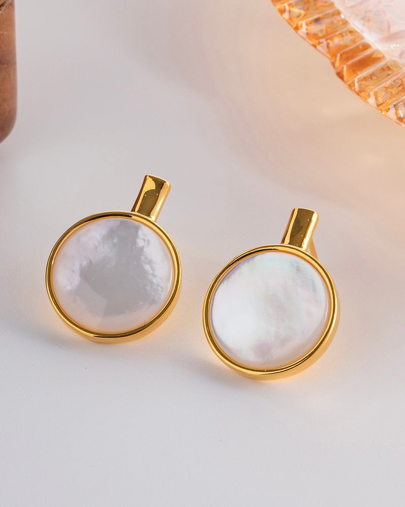 Mother of Pearl Gold Plated Earrings