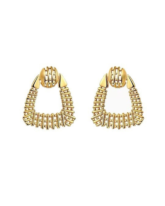 Plaid Gold Plated Earrings