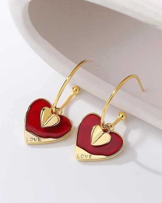 Valentine Double Heart Earrings