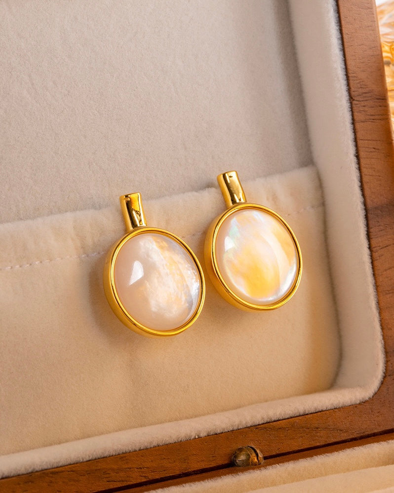 Mother of Pearl Gold Plated Earrings