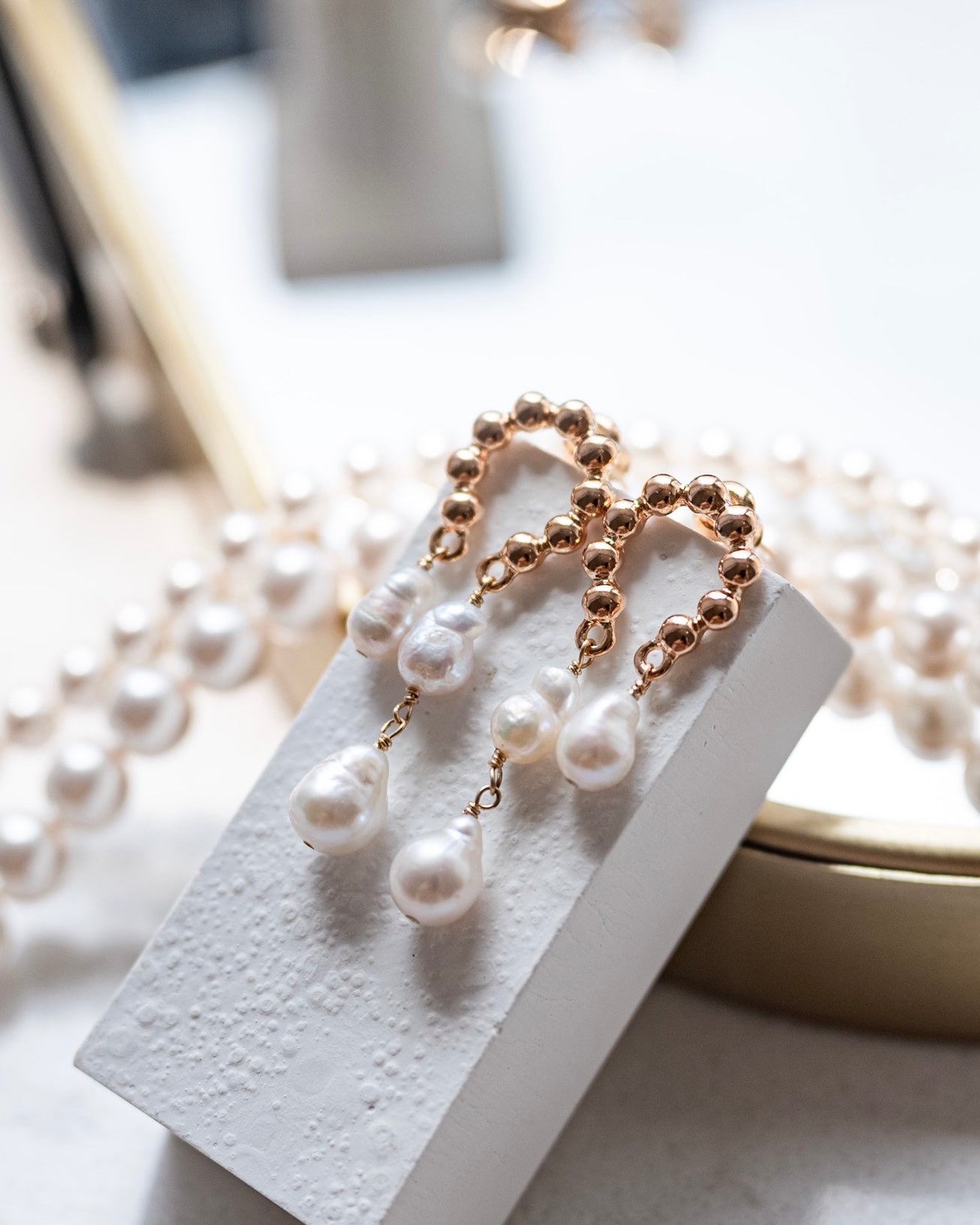 Baroque Pearls Vintage Drop Earrings