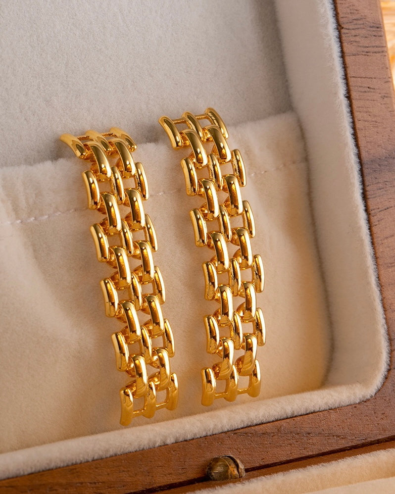 Gold Plated Chain Earrings
