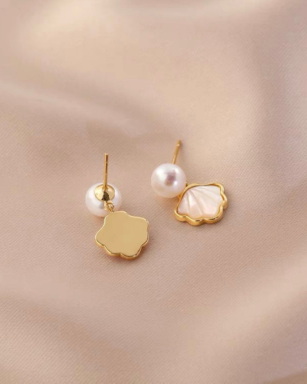 Pearl Moonstone Shell Earrings
