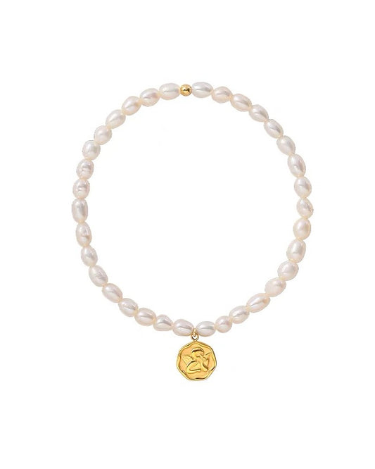 Angel Charm Pearls Elastic Bracelet